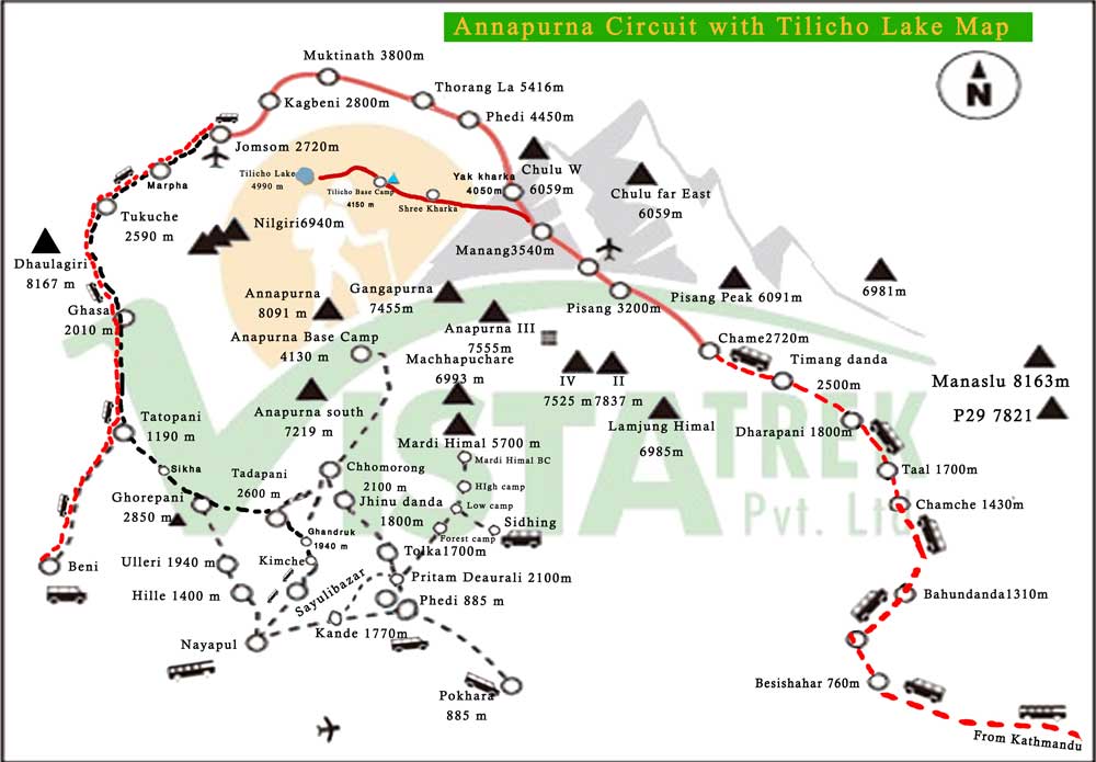 Annapurna Circuit with Tilicho Lake Trek 16 Days